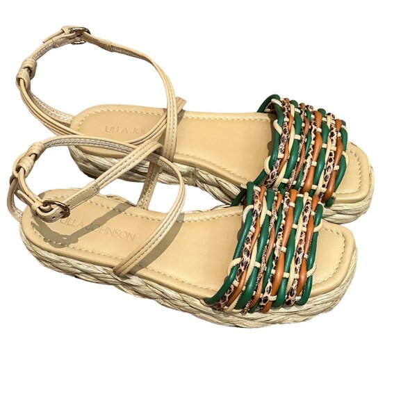 ULLA JOHNSON Ada Woven platform sandals.  Multicolor woven leather.  Size 39 - Picture 4 of 11